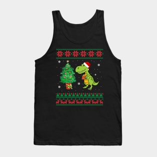 T-rex Merry Xmas Ugly Christmas Tank Top